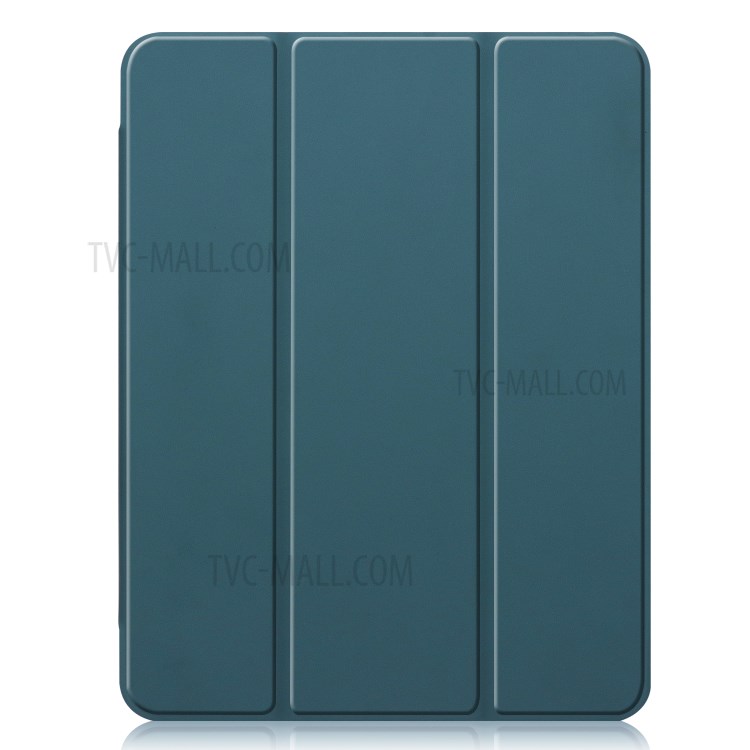 Tri-fold Stand Auto Wake/Sleep Leather Case with Pen Slot for iPad Pro 12.9-inch (2020)/(2018) - Blackish Green-9