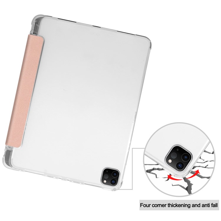 Tri-fold Stand Auto Wake/Sleep Leather Case with Pen Slot for iPad Pro 12.9-inch (2020)/(2018) - Rose Gold-7