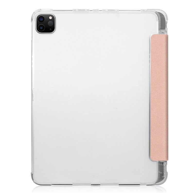 Tri-fold Stand Auto Wake/Sleep Leather Case with Pen Slot for iPad Pro 12.9-inch (2020)/(2018) - Rose Gold-8