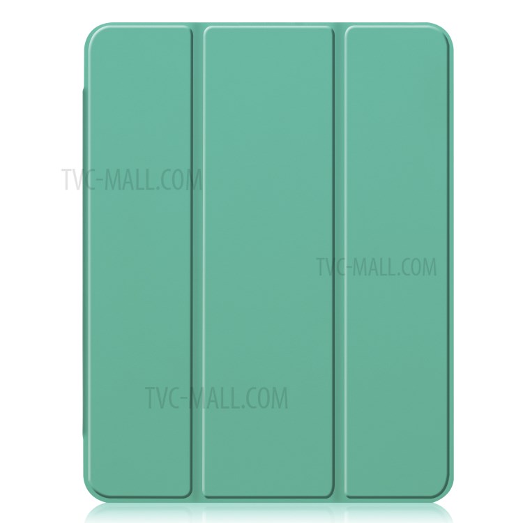 Tri-fold Stand Auto Wake/Sleep Leather Case with Pen Slot for iPad Pro 12.9-inch (2020)/(2018) - Cyan-9