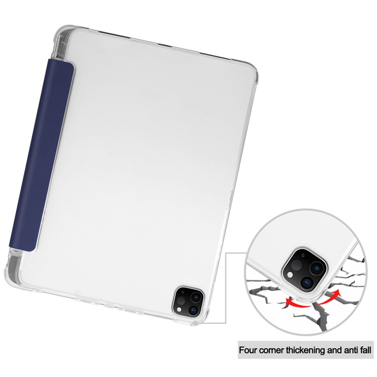 Tri-fold Stand Auto Wake/Sleep Leather Case with Pen Slot for iPad Pro 12.9-inch (2020)/(2018) - Dark Blue-7