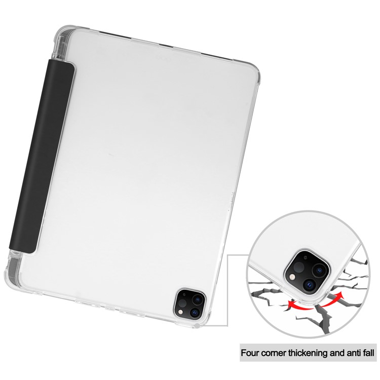 Tri-fold Stand Auto Wake/Sleep Leather Case with Pen Slot for iPad Pro 12.9-inch (2020)/(2018) - Black-7