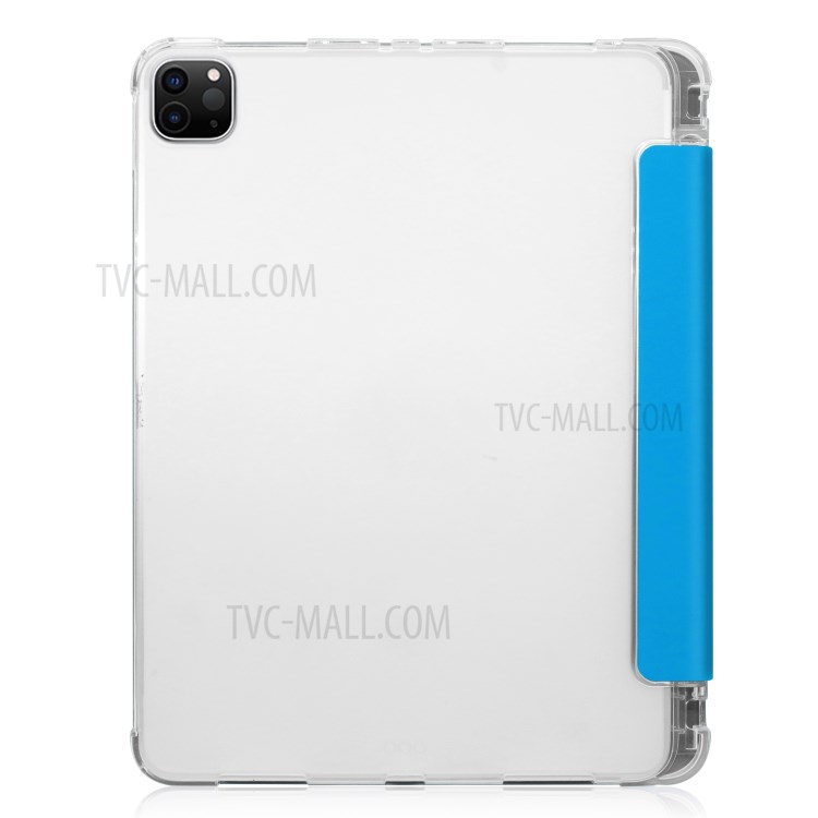 Tri-fold Stand Auto Wake/Sleep Leather Cover with Pen Slot for iPad Pro 11-inch (2020)/(2018) - Baby Blue-8