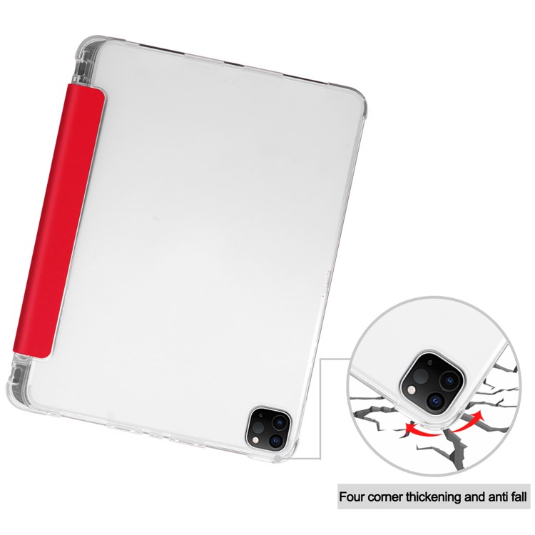 Tri-fold Stand Auto Wake/Sleep Leather Cover with Pen Slot for iPad Pro 11-inch (2020)/(2018) - Red-7