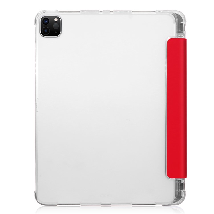 Tri-fold Stand Auto Wake/Sleep Leather Cover with Pen Slot for iPad Pro 11-inch (2020)/(2018) - Red-8