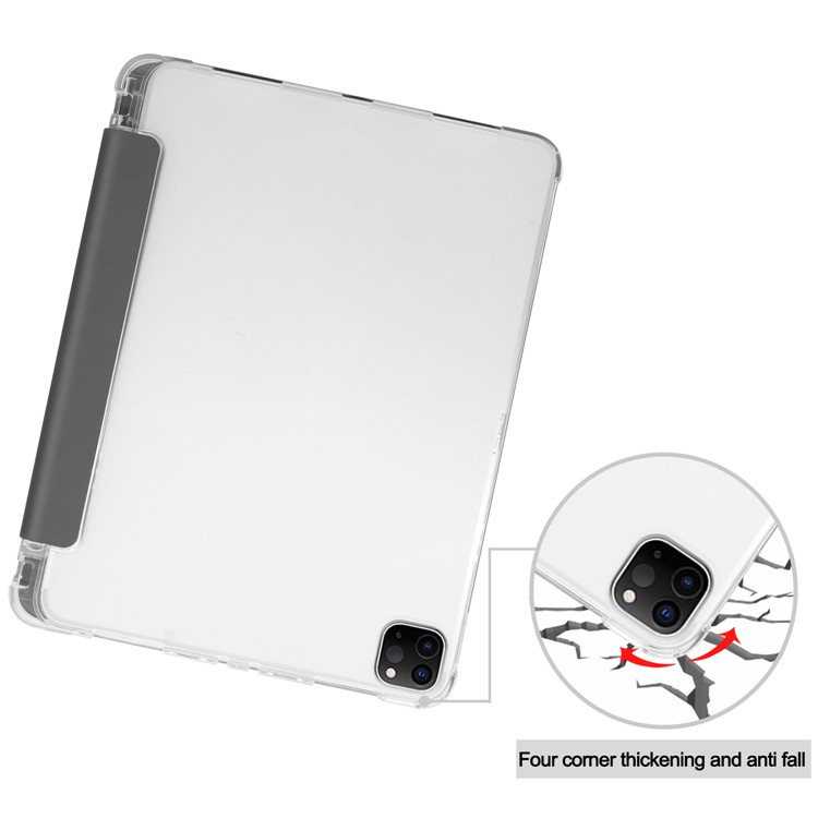 Tri-fold Stand Auto Wake/Sleep Leather Cover with Pen Slot for iPad Pro 11-inch (2020)/(2018) - Grey-7