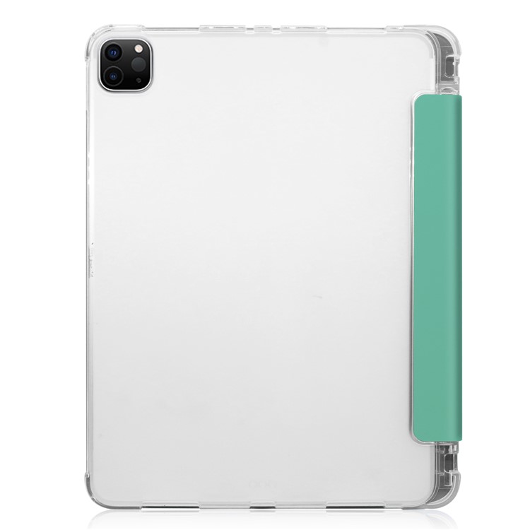 Tri-fold Stand Auto Wake/Sleep Leather Cover with Pen Slot for iPad Pro 11-inch (2020)/(2018) - Cyan-8