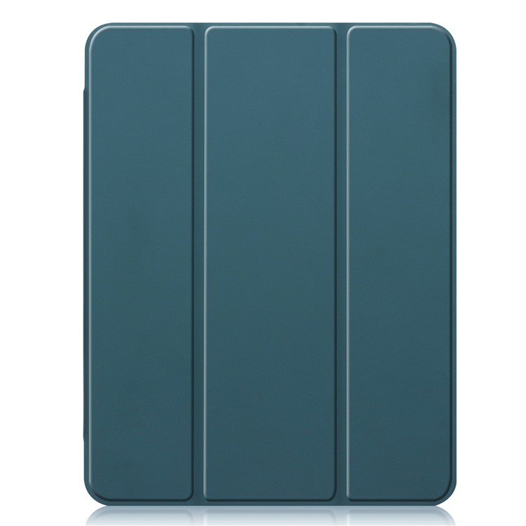 Tri-fold Stand Auto Wake/Sleep Leather Cover with Pen Slot for iPad Pro 11-inch (2020)/(2018) - Blackish Green-9