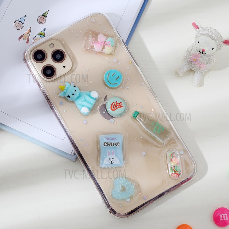Clear 3D Decor Soft TPU Phone Case for Apple iPhone 11 Pro 5.8 inch - Style D-2