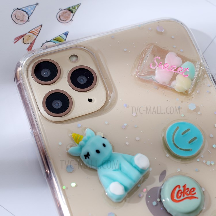 Clear 3D Decor Soft TPU Phone Case for Apple iPhone 11 Pro 5.8 inch - Style D-3