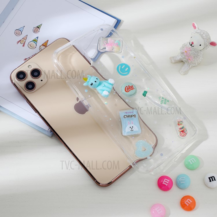 Clear 3D Decor Soft TPU Phone Case for Apple iPhone 11 Pro 5.8 inch - Style D-5