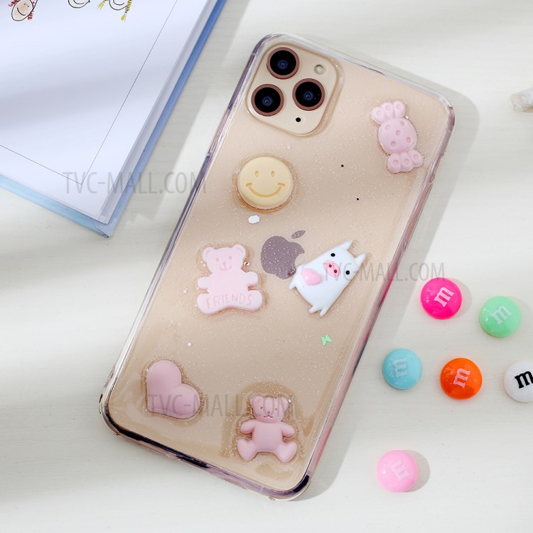 Clear 3D Decor Soft TPU Phone Case for Apple iPhone 11 Pro 5.8 inch - Style H-1