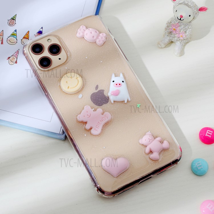 Clear 3D Decor Soft TPU Phone Case for Apple iPhone 11 Pro 5.8 inch - Style H-2