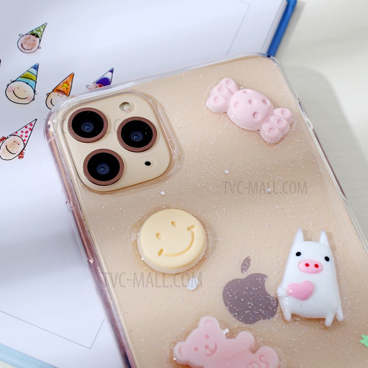 Clear 3D Decor Soft TPU Phone Case for Apple iPhone 11 Pro 5.8 inch - Style H-3