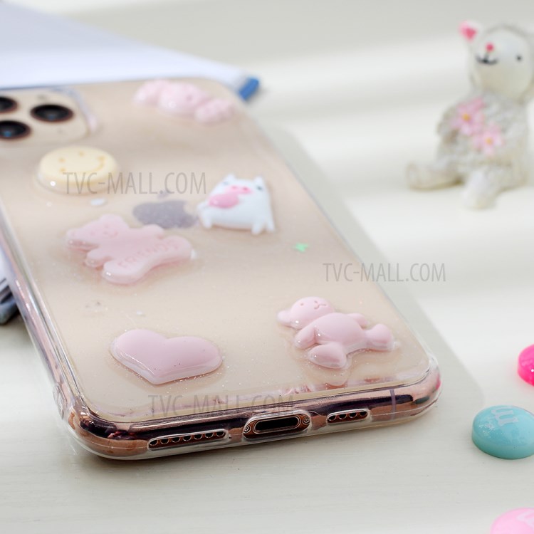Clear 3D Decor Soft TPU Phone Case for Apple iPhone 11 Pro 5.8 inch - Style H-4