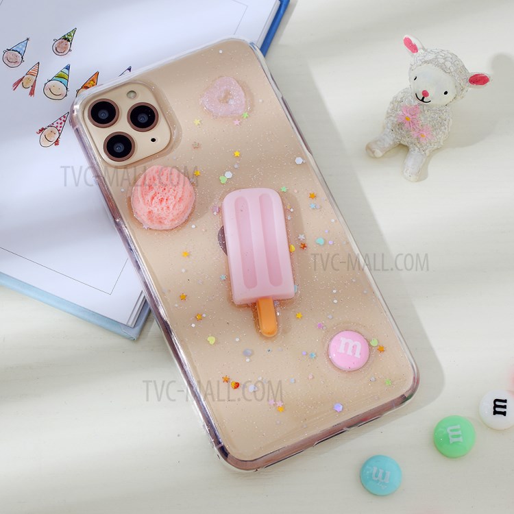 Clear 3D Decor Soft TPU Phone Case for Apple iPhone 11 Pro 5.8 inch - Style J-2
