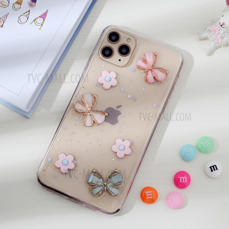 Clear 3D Decor Soft TPU Phone Case for Apple iPhone 11 Pro 5.8 inch - Style M-1