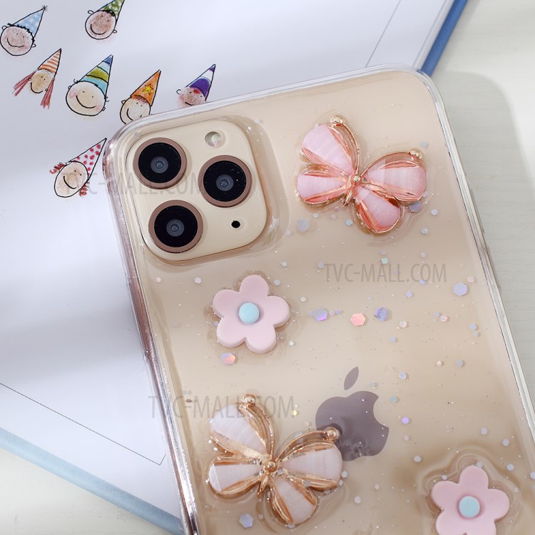 Clear 3D Decor Soft TPU Phone Case for Apple iPhone 11 Pro 5.8 inch - Style M-2