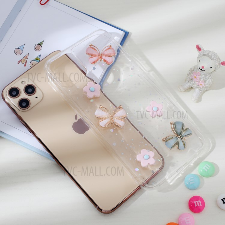 Clear 3D Decor Soft TPU Phone Case for Apple iPhone 11 Pro 5.8 inch - Style M-4