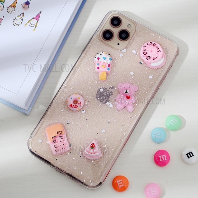 Clear 3D Decor Soft TPU Phone Case Cover for Apple iPhone 11 Pro Max 6.5 inch - Style C-1