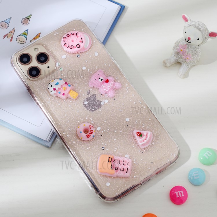 Clear 3D Decor Soft TPU Phone Case Cover for Apple iPhone 11 Pro Max 6.5 inch - Style C-2
