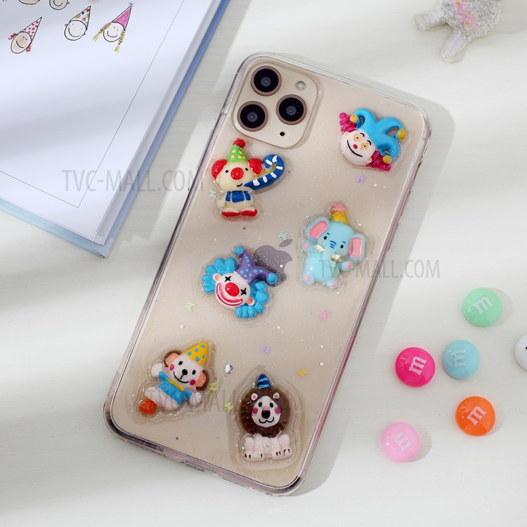 Clear 3D Decor Soft TPU Phone Case Cover for Apple iPhone 11 Pro Max 6.5 inch - Style E-1