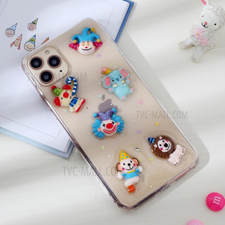 Clear 3D Decor Soft TPU Phone Case Cover for Apple iPhone 11 Pro Max 6.5 inch - Style E-2