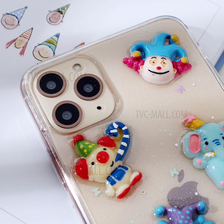 Clear 3D Decor Soft TPU Phone Case Cover for Apple iPhone 11 Pro Max 6.5 inch - Style E-3