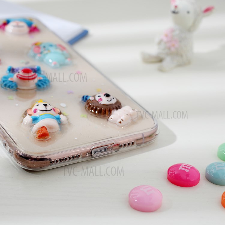 Clear 3D Decor Soft TPU Phone Case Cover for Apple iPhone 11 Pro Max 6.5 inch - Style E-4