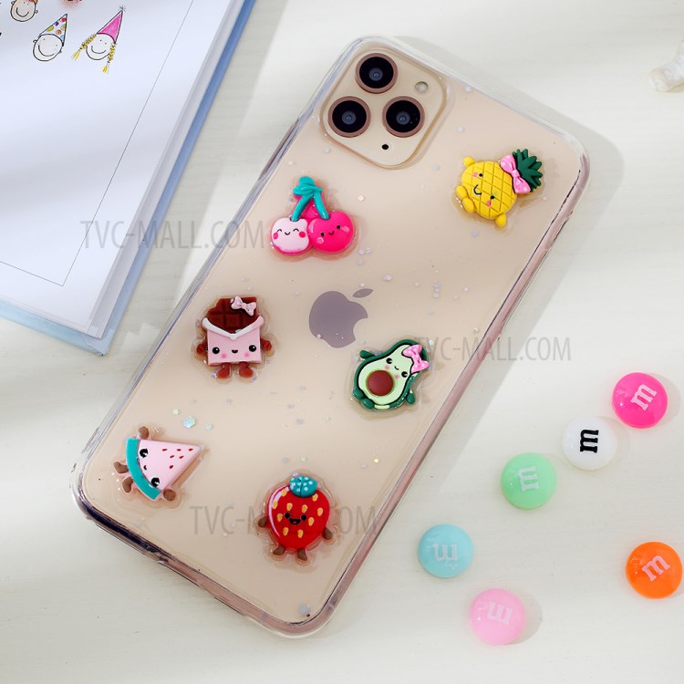 Clear 3D Decor Soft TPU Phone Case Cover for Apple iPhone 11 Pro Max 6.5 inch - Style L-1