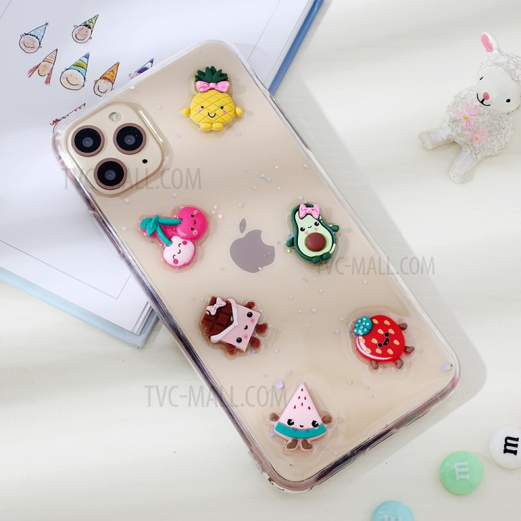 Clear 3D Decor Soft TPU Phone Case Cover for Apple iPhone 11 Pro Max 6.5 inch - Style L-2