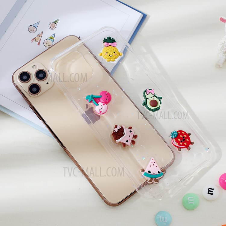 Clear 3D Decor Soft TPU Phone Case Cover for Apple iPhone 11 Pro Max 6.5 inch - Style L-5