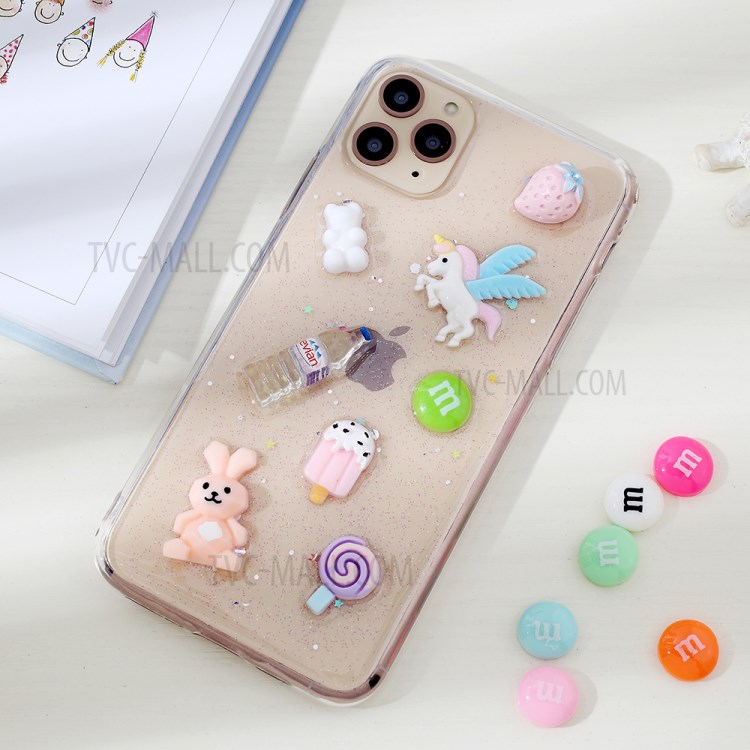 Clear 3D Decor Soft TPU Phone Case Cover for Apple iPhone 11 Pro Max 6.5 inch - Style N-1