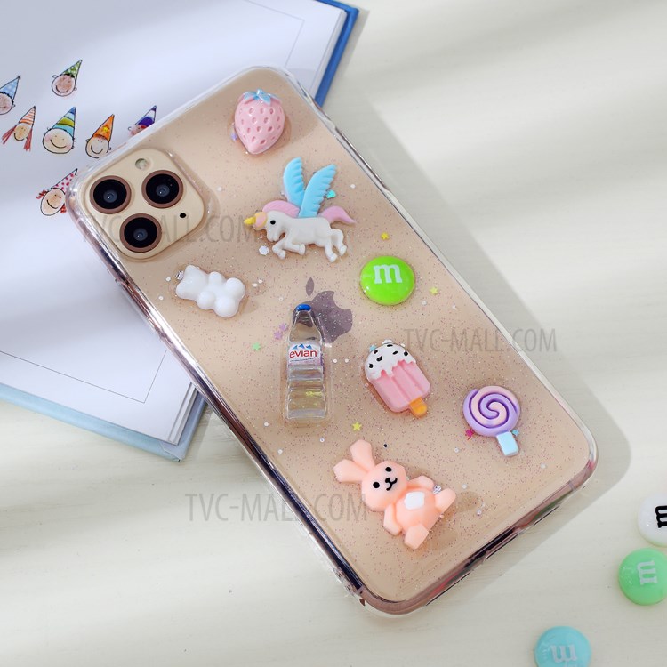 Clear 3D Decor Soft TPU Phone Case Cover for Apple iPhone 11 Pro Max 6.5 inch - Style N-2