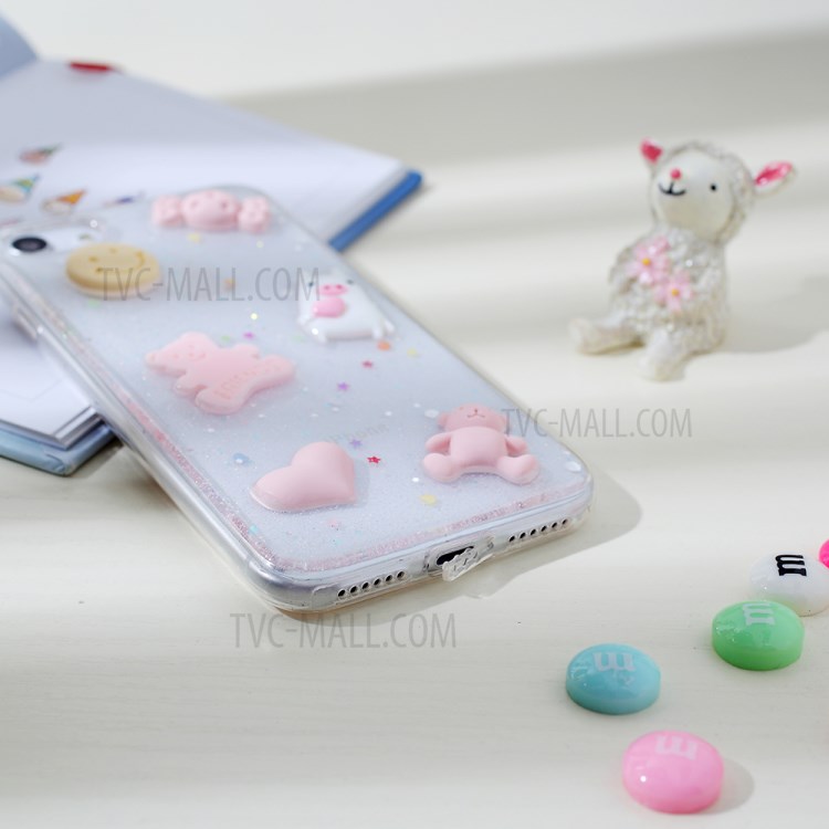 Clear 3D Decor Soft TPU Phone Cover Case for Apple iPhone 8/7/SE (2nd Generation) - Style A-4