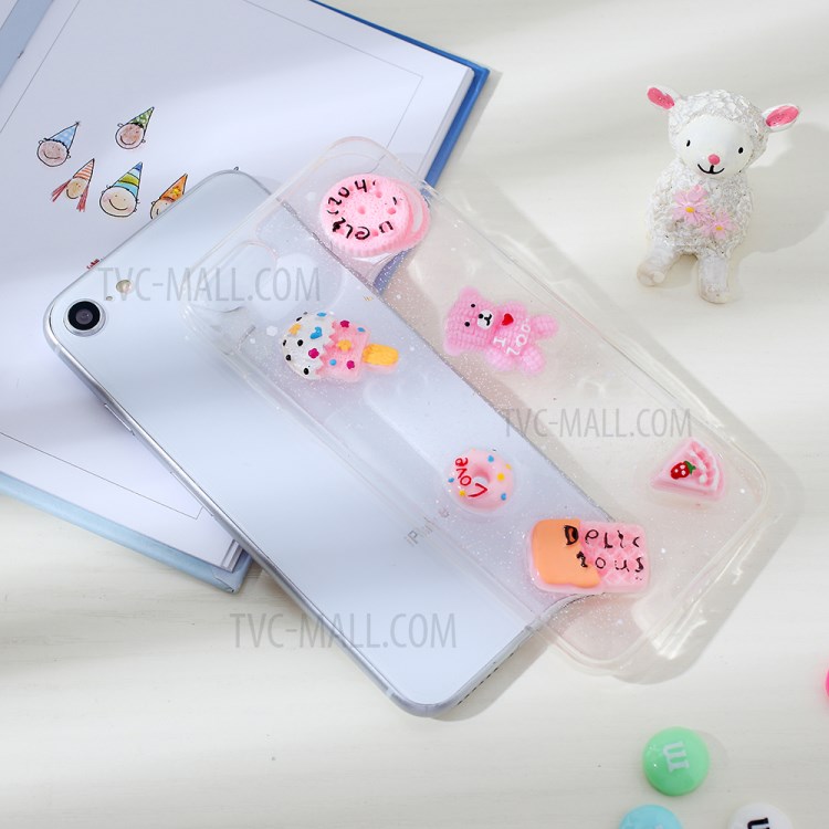 Clear 3D Decor Soft TPU Phone Cover Case for Apple iPhone 8/7/SE (2nd Generation) - Style B-5