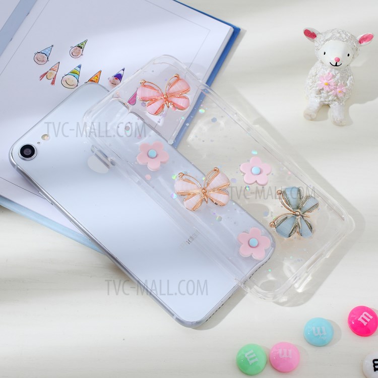 Clear 3D Decor Soft TPU Phone Cover Case for Apple iPhone 8/7/SE (2nd Generation) - Style C-5
