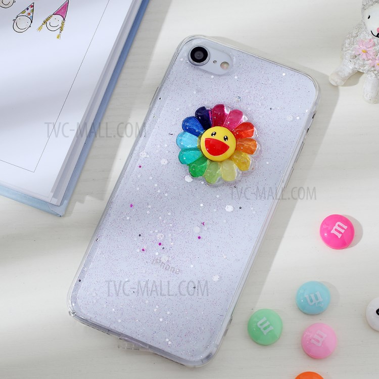 Clear 3D Decor Soft TPU Phone Cover Case for Apple iPhone 8/7/SE (2nd Generation) - Style D-1