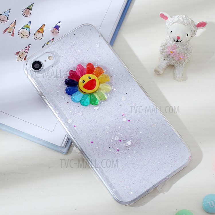 Clear 3D Decor Soft TPU Phone Cover Case for Apple iPhone 8/7/SE (2nd Generation) - Style D-2