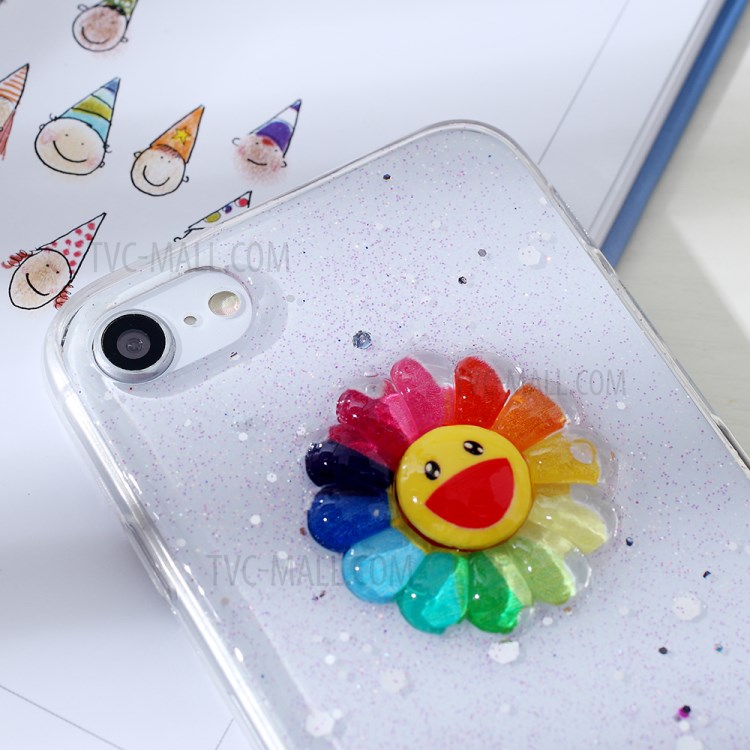 Clear 3D Decor Soft TPU Phone Cover Case for Apple iPhone 8/7/SE (2nd Generation) - Style D-3