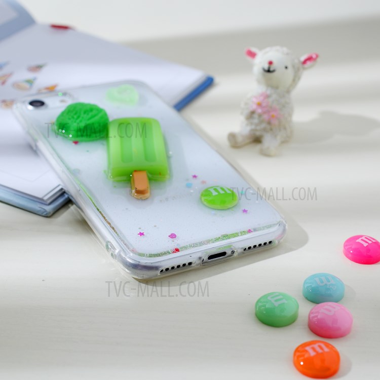Clear 3D Decor Soft TPU Phone Cover Case for Apple iPhone 8/7/SE (2nd Generation) - Style E-4