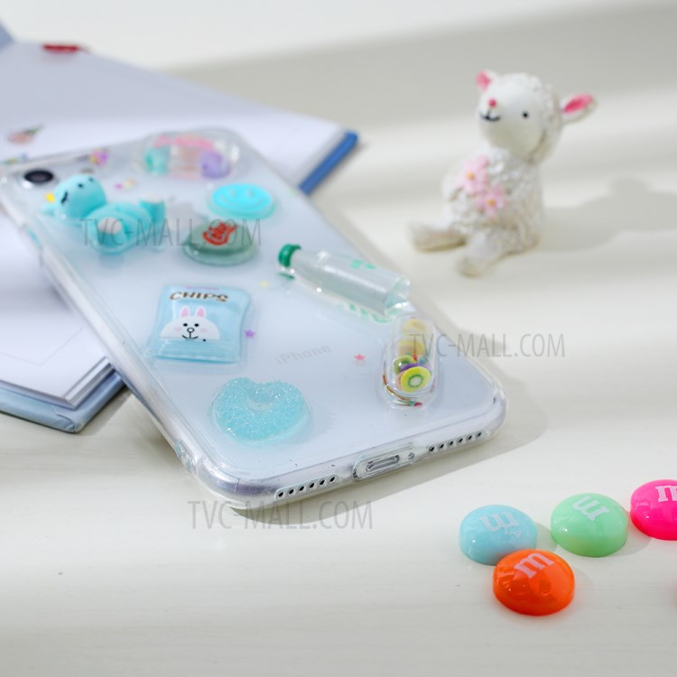 Clear 3D Decor Soft TPU Phone Cover Case for Apple iPhone 8/7/SE (2nd Generation) - Style F-3
