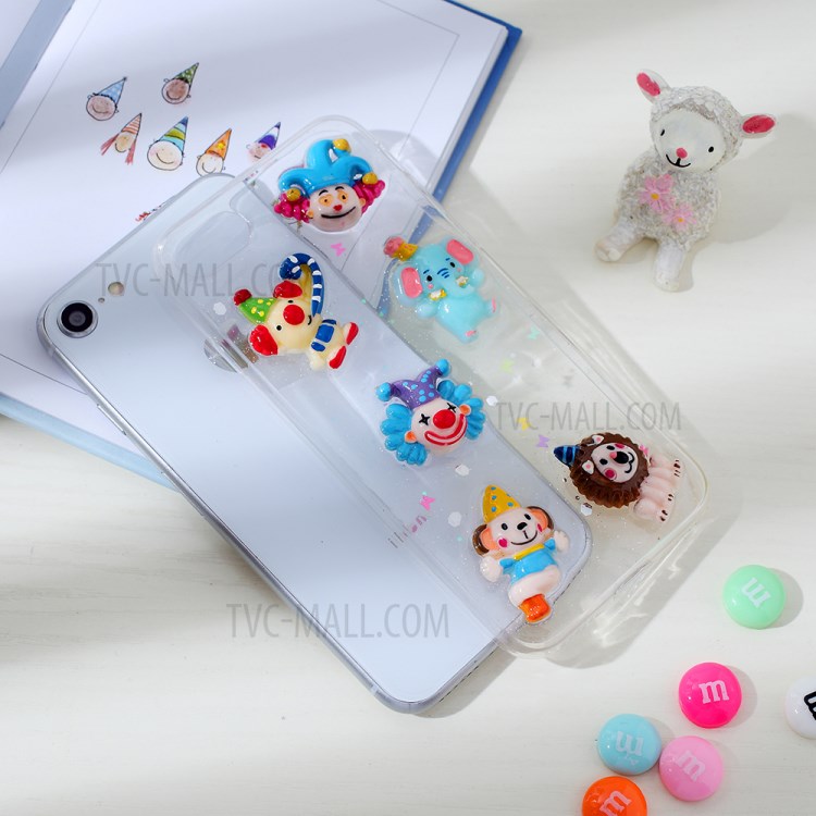 Clear 3D Decor Soft TPU Phone Cover Case for Apple iPhone 8/7/SE (2nd Generation) - Style G-5