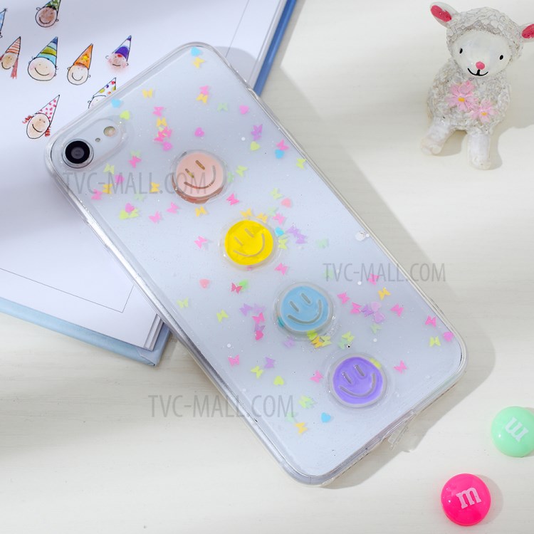 Clear 3D Decor Soft TPU Phone Cover Case for Apple iPhone 8/7/SE (2nd Generation) - Style H-2