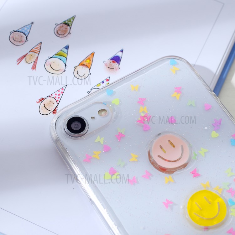 Clear 3D Decor Soft TPU Phone Cover Case for Apple iPhone 8/7/SE (2nd Generation) - Style H-3