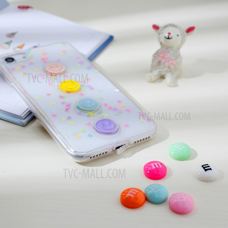 Clear 3D Decor Soft TPU Phone Cover Case for Apple iPhone 8/7/SE (2nd Generation) - Style H-4