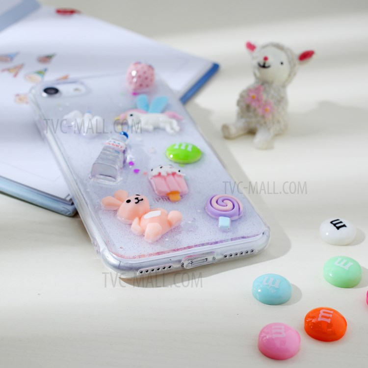 Clear 3D Decor Soft TPU Phone Cover Case for Apple iPhone 8/7/SE (2nd Generation) - Style I-4