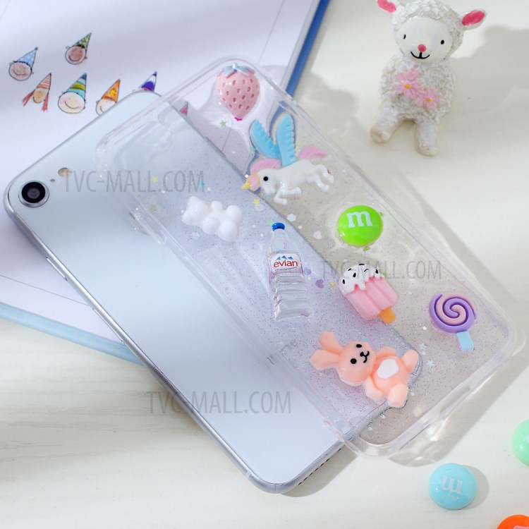 Clear 3D Decor Soft TPU Phone Cover Case for Apple iPhone 8/7/SE (2nd Generation) - Style I-5