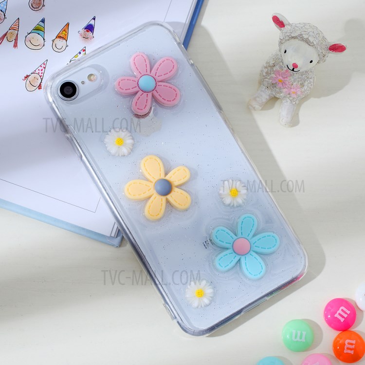 Clear 3D Decor Soft TPU Phone Cover Case for Apple iPhone 8/7/SE (2nd Generation) - Style K-2