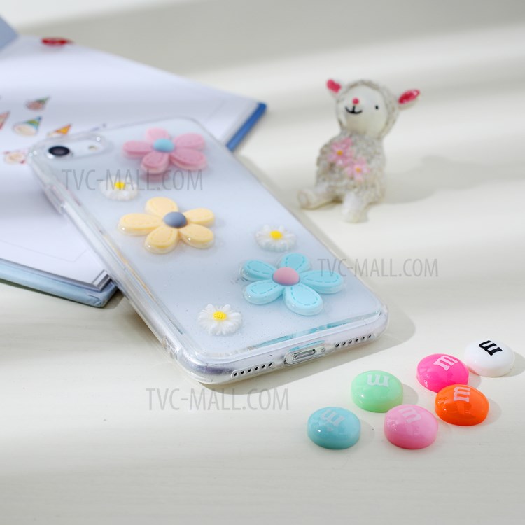 Clear 3D Decor Soft TPU Phone Cover Case for Apple iPhone 8/7/SE (2nd Generation) - Style K-4